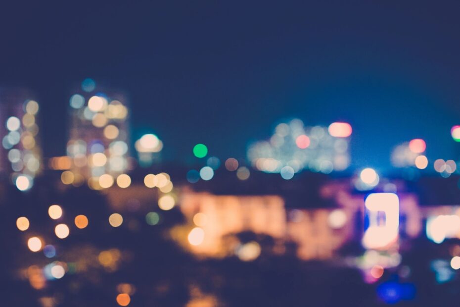 out of focus city lights